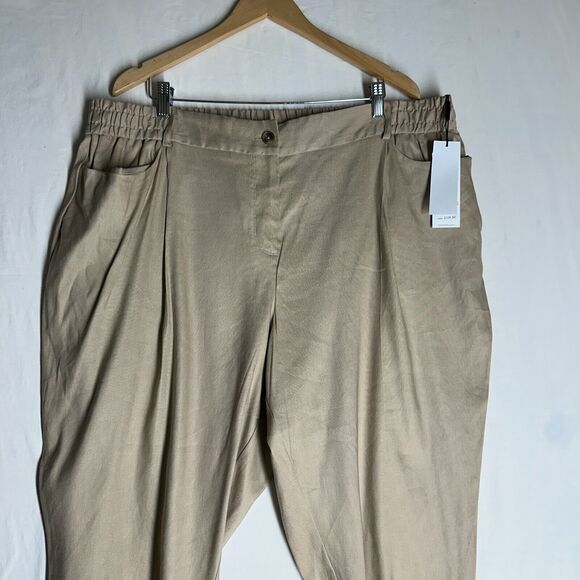 NWT Calvin Klein Womens Career Pull On Dress Pants Soft Linen Blend Plus Size 3X - Picture 3 of 14